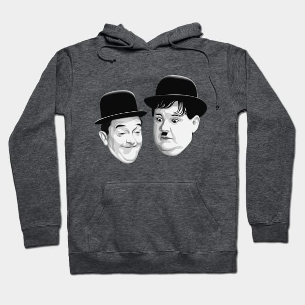 Laurel & Hardy (Floating Heads) Hoodie by PlaidDesign